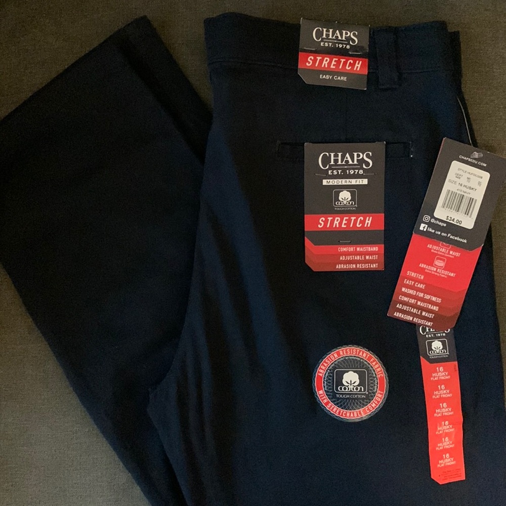 NWT Chaps Navy Chinos 16H